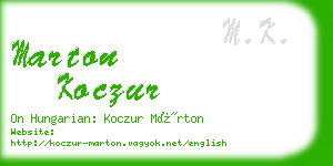 marton koczur business card